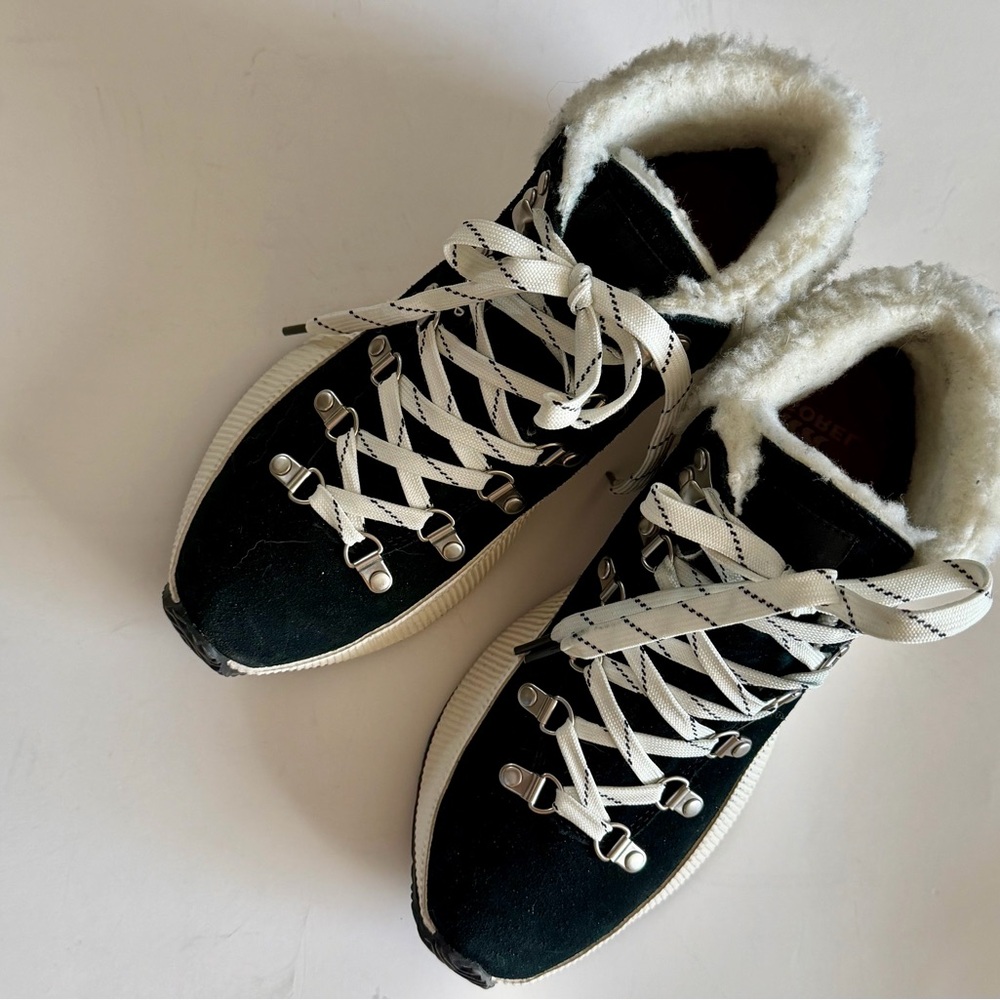 Sorel Black and White High-Top Sneakers